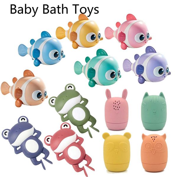 Baby Bath Toys Baby bath toys cute swimming clownfish watches water games bathroom toys silicone inflatable swimming toys for young children