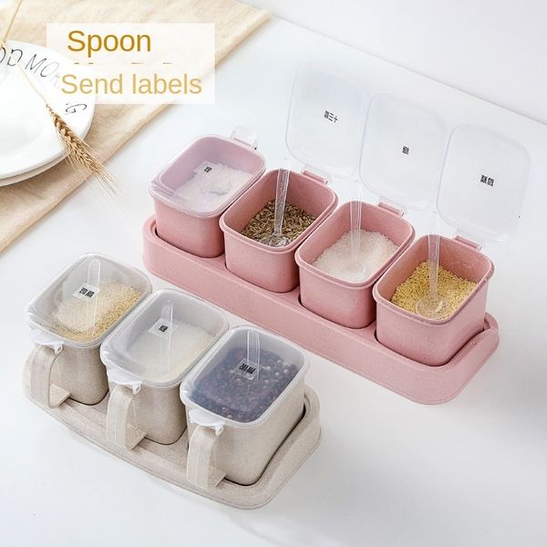 Kitchen Storage Organization Home with Lid Spoon McSpice Salt and Sugar Seasoning Box Combination Set Pot 230824