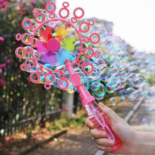 Sand Play Water Fun Bubble machine windmill bubble stick childrens toy childrens manual blowing of bubble water summer stall toy z250210