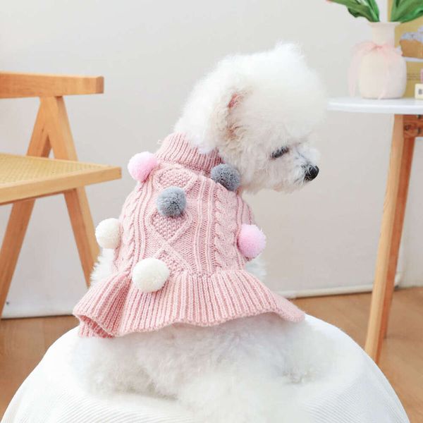 Straight-Pet Dog And Cat Clothes, Clothing, Meatballs, Woolen Skirts