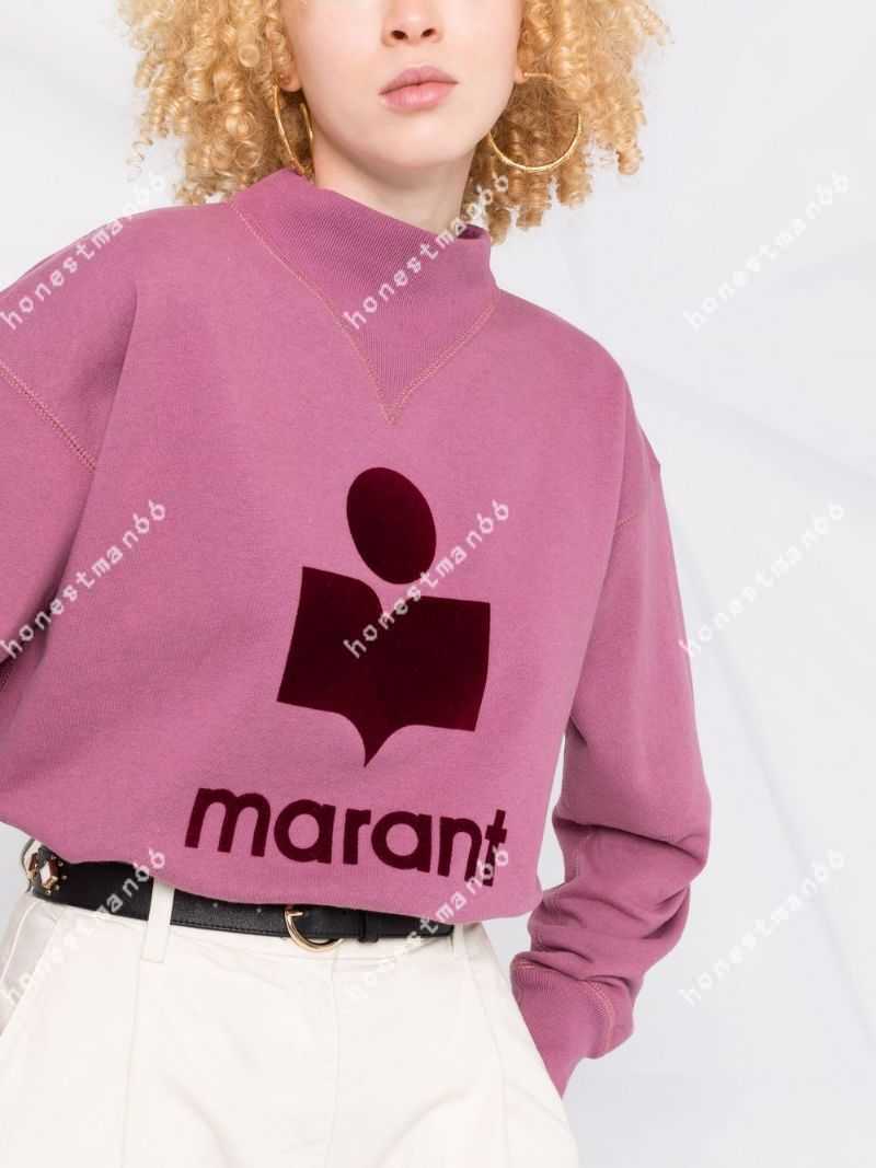 23SS Isabel Marant Women Desginer Fashion Classic Cotton Sweatshirt New IS Flocking Printed Stand Collar Sweater Sportshirt