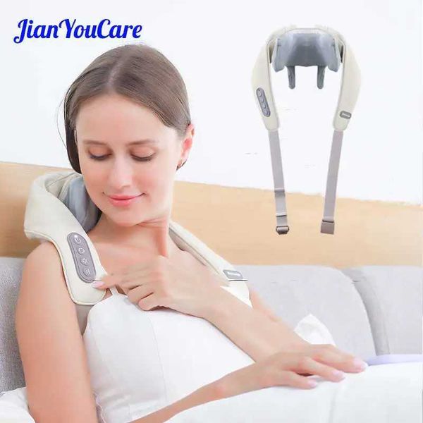 Massaging Neck Pillowws JianYouCare shiatsu Neck shoulder massager Heat leg back muscle Kneading Shawl Cervical Massage tools muscle masajea