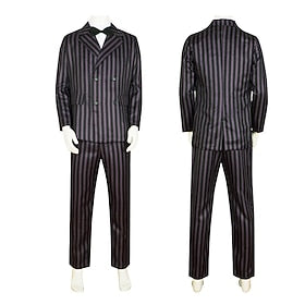 Mercredi Addams Famille Addams Gomez Addams Manteau Chemisier - Chemise Pantalon Homme Garçon Cosplay de Film Costume d'homme Halloween Mascarade Manteau Chemi