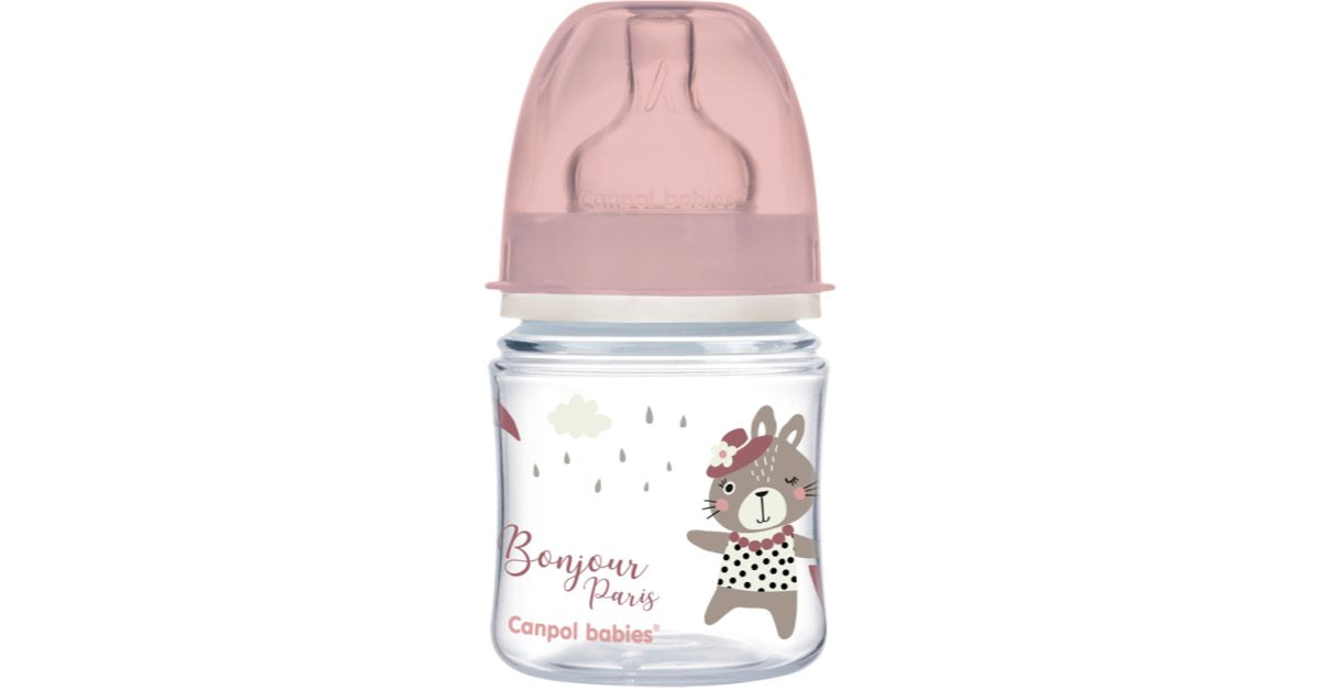 Canpol babies Bonjour Paris babyflaske 0m+ rosa 120 ml