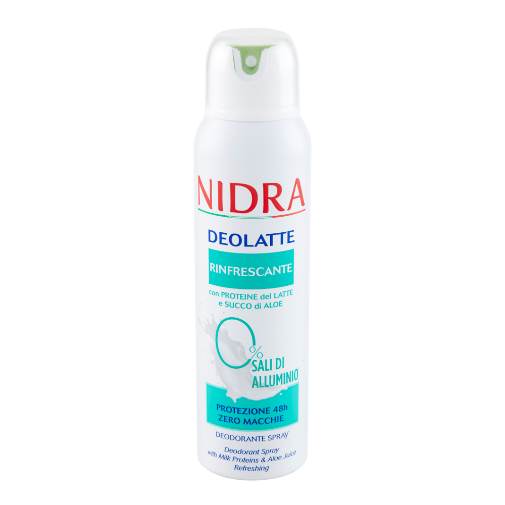 Nidra Deolatte Fresh Med mjölkproteiner och ekologisk aloe vera deodorantspray 150 ml