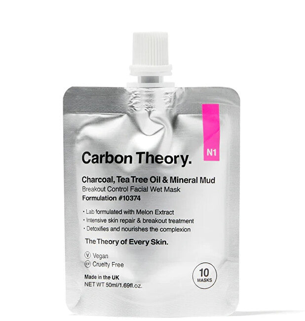 Carbon theory Tea Tree Charcoal Face Mask Mineral Mud Breakout Control 50ml