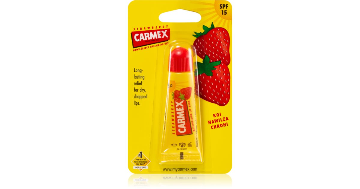 Carmex Erdbeer-Lippenbalsam mit Lichtschutzfaktor 15, Tube 10 g