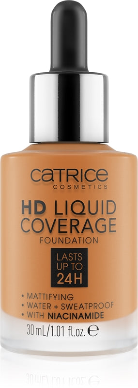 Catrice Fond de teint liquide waterproof HD Liquid Coverage effet mat couleur 082 Warm Caramel 30 ml