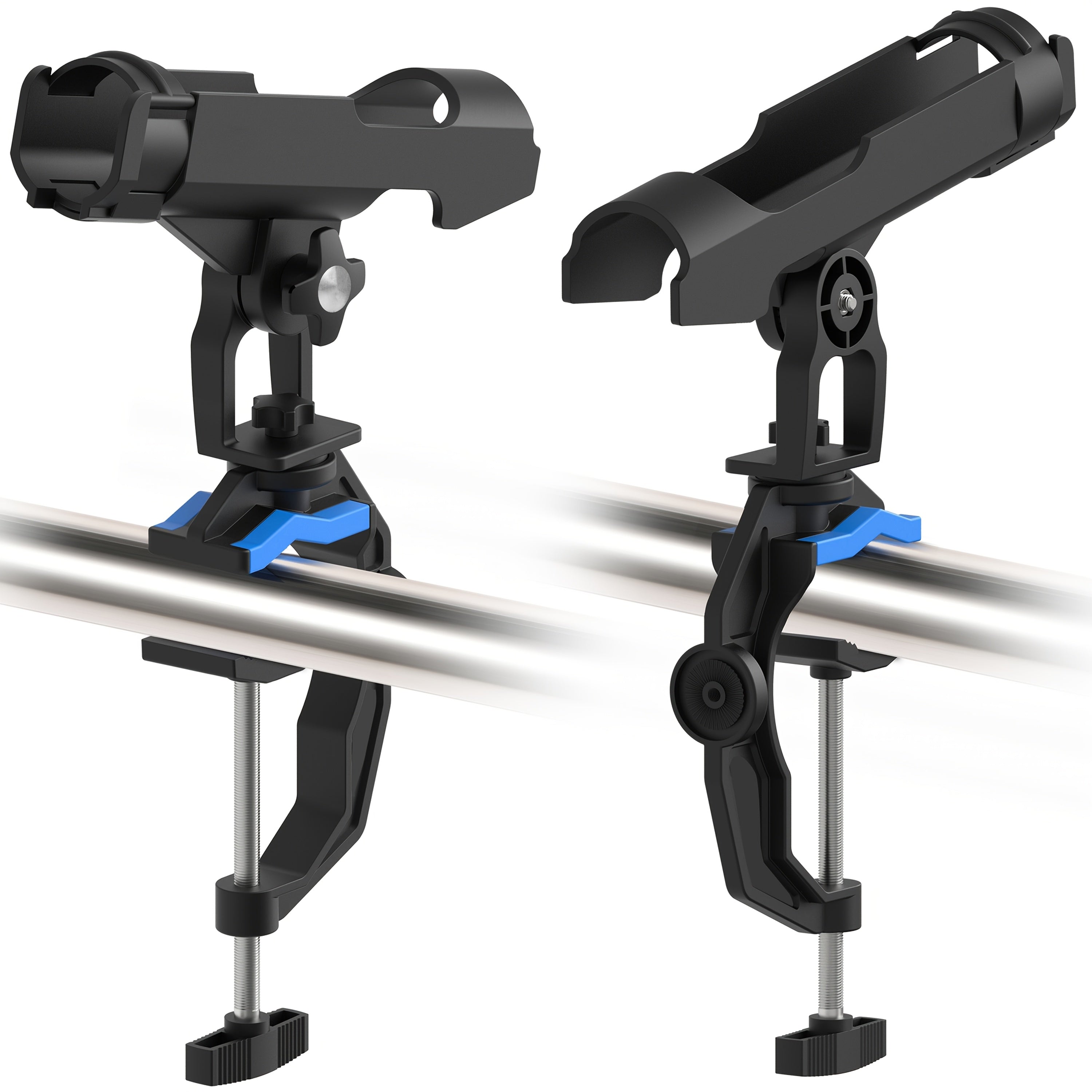 TEMU 1-2-4pack Boat Fishing Rod Holders - Universal Clamp-on Mount For Kayak-canoe-shore, Heavy Duty Stainless Steel, Gift Set For