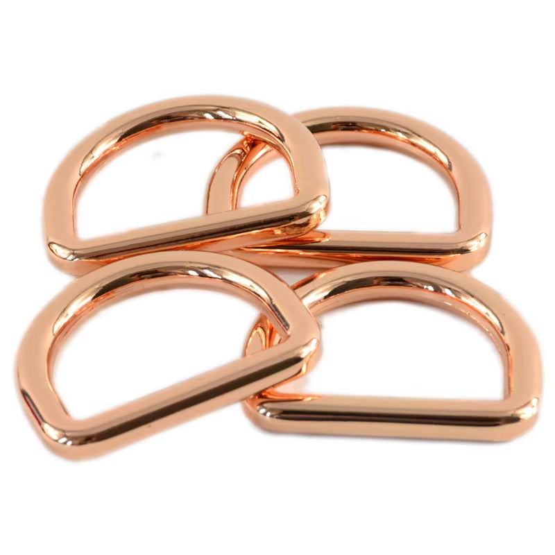 High quality Zinc Alloy 25mm Rosa Gold Metal D ring for handbag