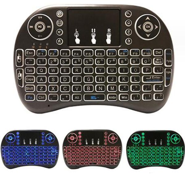 Rii i8 Backlit Remote Air Mouse Mini Keyboard with Touchpad Backlight Wireless Control for Android Smart TV Box MXQ M8S X96 T95 X92 HTPC PS3