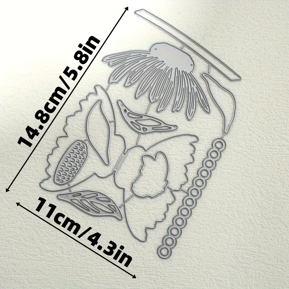 TEMU Sunflower Clear Stamps And Metal Cutting Dies For Scrapbooking Photo Album Decorative, Crafts For Card Making Christmas & Halloween Gift