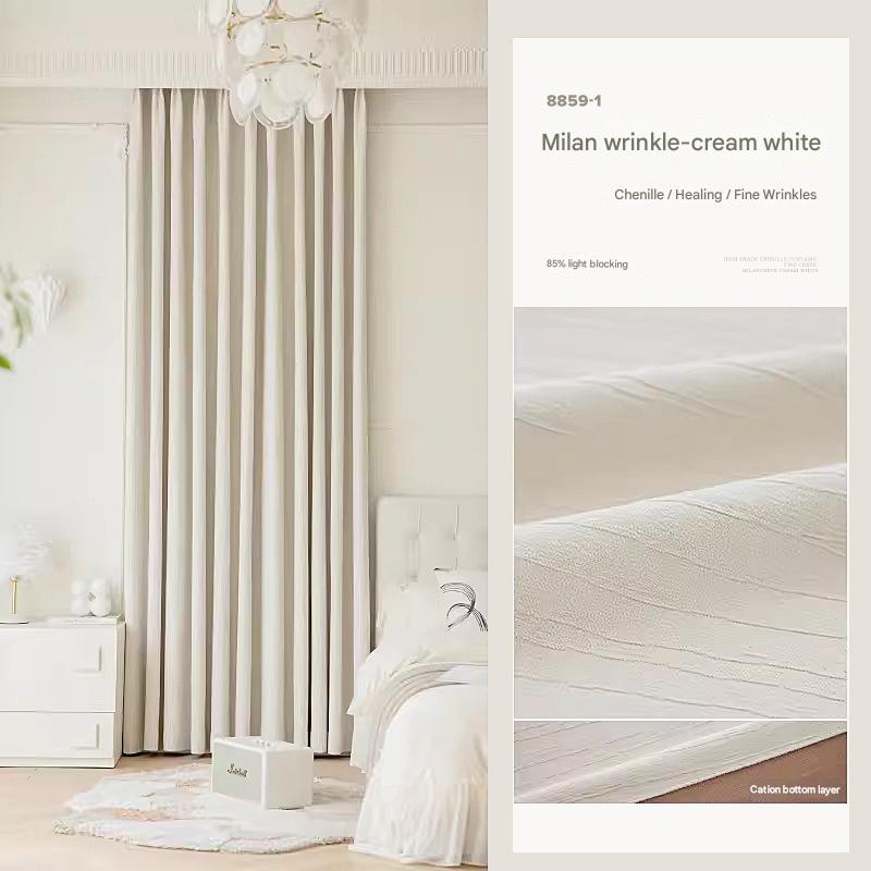 B449 imitation cotton and linen jacquard thickened curtain fabric shading modern simple living room bedroom custom finished curtain