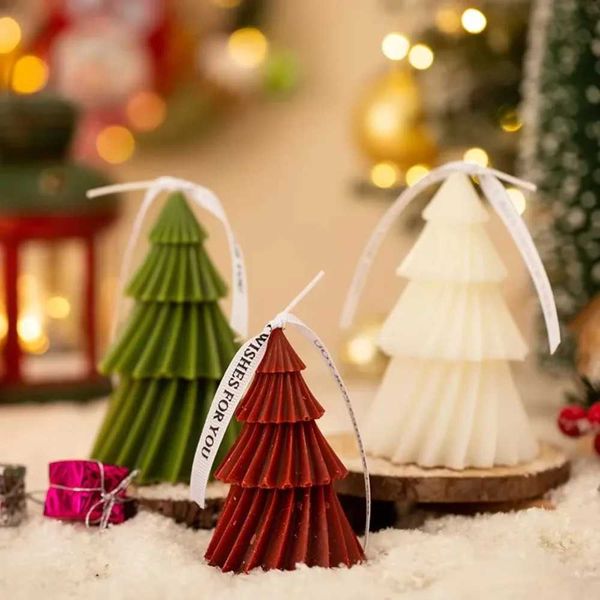Christmas Tree Shape Candle Aromatherapy Candle Xmas Scented Candles Handmade Candle Gift Home Decor Creative Ins CandeleXJ241112