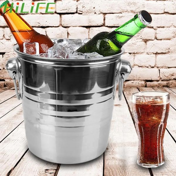 Para KTV Bar Kitchen Party Barware 5L Aço inoxidável Champagne Cerveja de vinhos Fabricante de cubos de gelo de refrigerador 241107