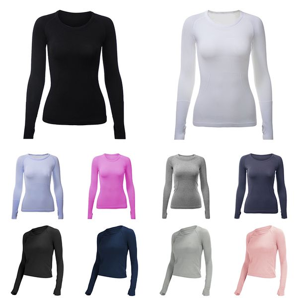 Yoga 1.0 2.0 T-shirt designer Tees Fashion Sports Shaping Waist Tight Fitness Loose Jogging Sportswear Women Hip hop Short Sleeve Long Sleev