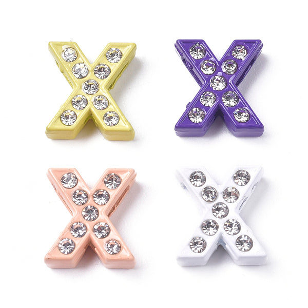 Charms de la diapositiva del rhinestone de la aleación