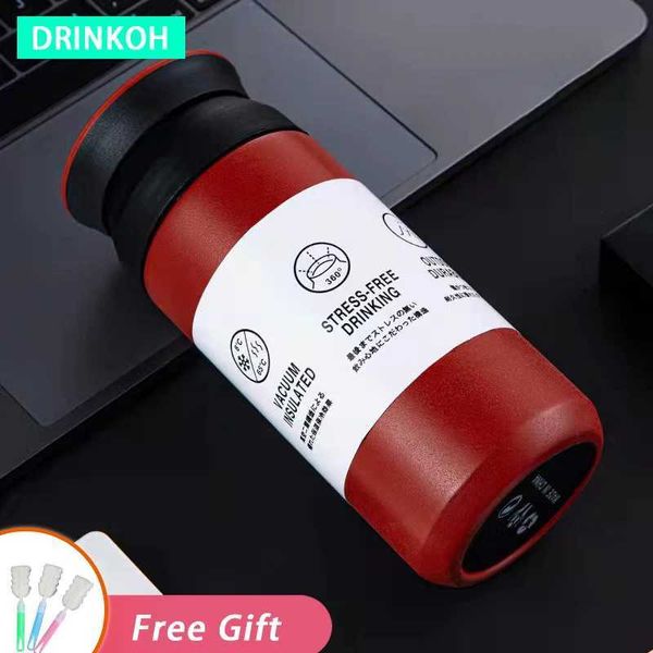 In-Car Vacuum Flasks Cafe Insulated Cup Japanese Style Thermal Tumbler Simple Coffee Mug Portable Water Bottle 350-500ml ThermosCL240809