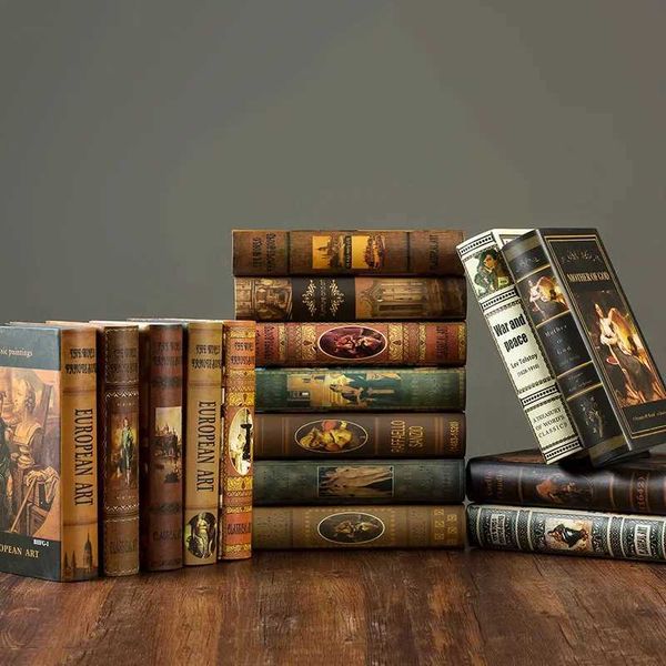 5pcs European Retro Fake Book Study Prop Books Decoration Living Room Cabinet Simulation Books Accessories Gift Home Decor Model M240903