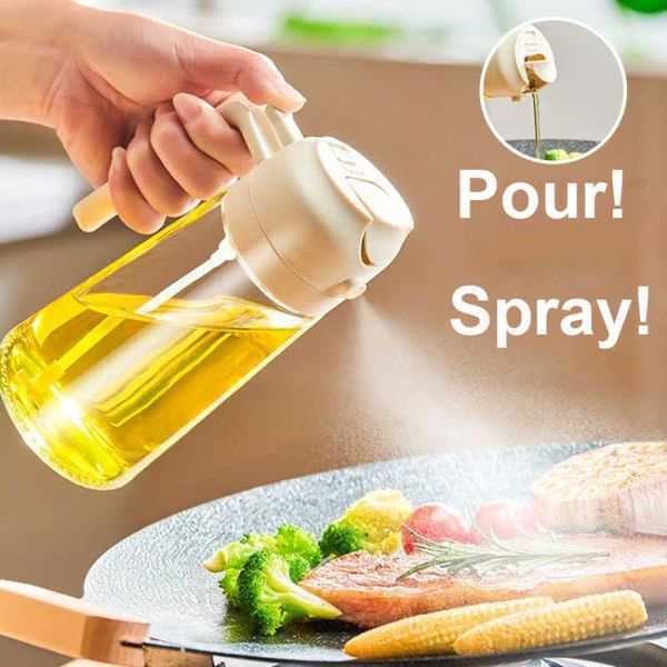 2in1 500ml plastic Oil Sprayer Oil Spray Bottle Oil Tank BBQ Kitchen Baking BBQ Picnic Kitchen Tools for BusinessesXJ241227