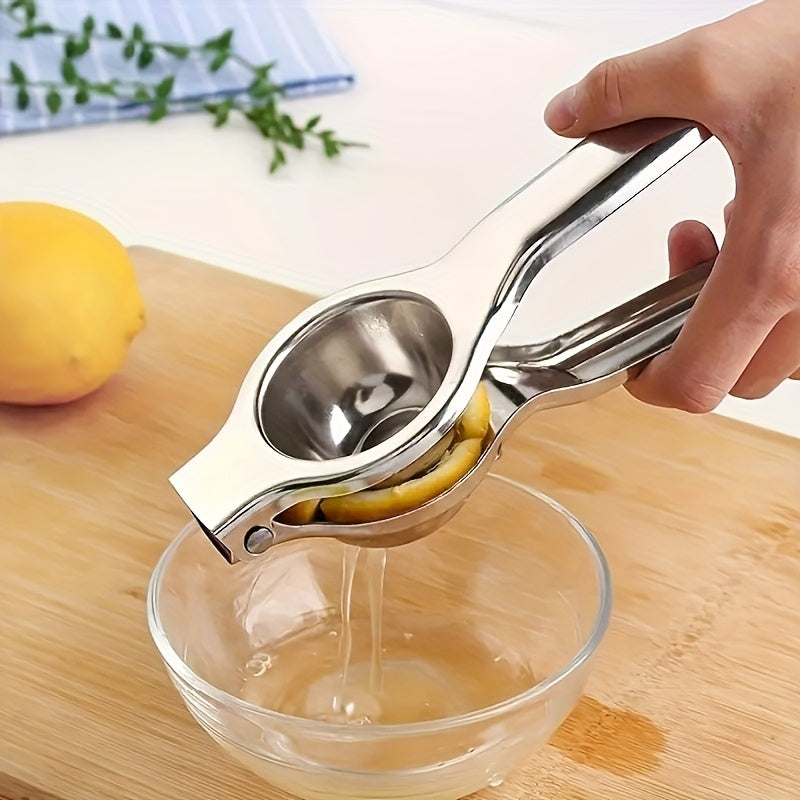 TEMU Stainless Steel Citrus Juicer - Manual Hand Press With Ergonomic , Removable Easy-clean Strainer For Lemons & Oranges, Durable Rust-resistant