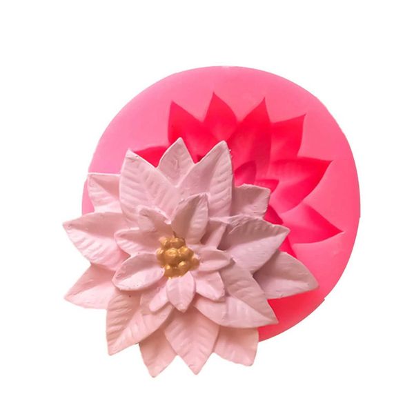 Poinsettia Christmas Flower Silicone Sugarcraft Mold Resin Tools Cupcake Baking Mod Fondant Tools Kitchen Gadgets Z250116