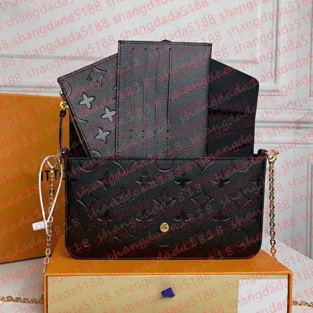 Luxurys Designer Bag 3 Multi FELICIE POCHETTE Chain Bags Handbag Crossbody Purse Women Shoulder Bags Lady Letter Genuine Leather Tote Bag Wallet Fem