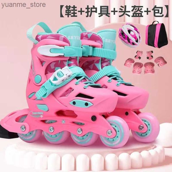 Inline Roller Skates Childrens Adjustable Size Straight-Row Roller Skate Shoes Patines Single Inline Speed Skating Outdoor SportsSneakers Y2