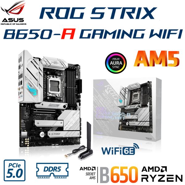 ASUS ROG STRIX B650-A GAMING WIFI Motherboard Support Socket AM5 AMD Ryzen 7000 Series DDR5 128GB 6400 MHz EXPO RAM Desktop New