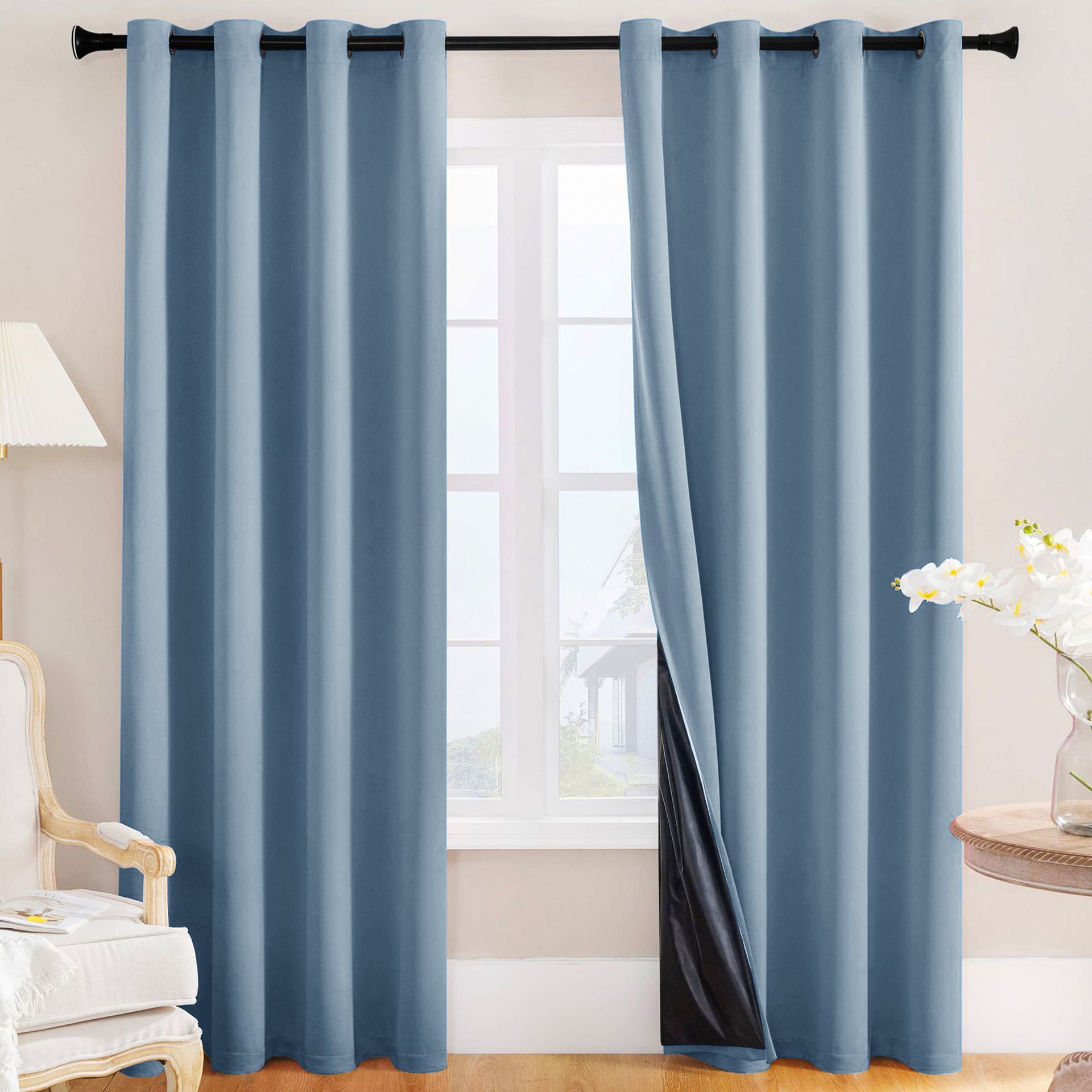 YL-35556 coated foreign trade curtains full light-proof waterproof solid color heat insulation curtain finished product
