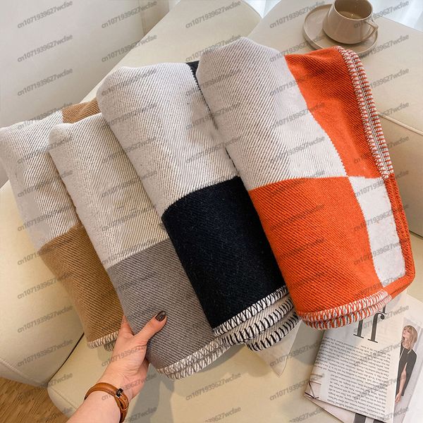 Blankets Throw Plaid Cashmere for Beds Sofa Fleece Knitted Wool Blanket Home Nap Portable Scarf 230909