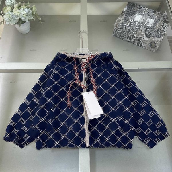 Classics baby coat Hooded design boys Jacket kids designer clothes Colored rope long sleeve Baby coat