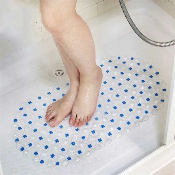 PVC Anti-skid Bath Mats Soft Shower Massage Suction Cup Non-slip Bathtu Bath Mat Bathroom Accessories Toilet MatC241227