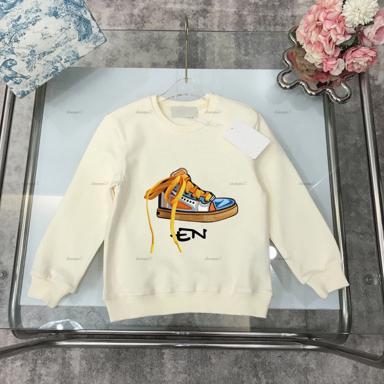 Top baby Hoodies Autumn Round neck child sweater kids designer clothes Shoe pattern print Boys girl sweatshirts A801X22N245