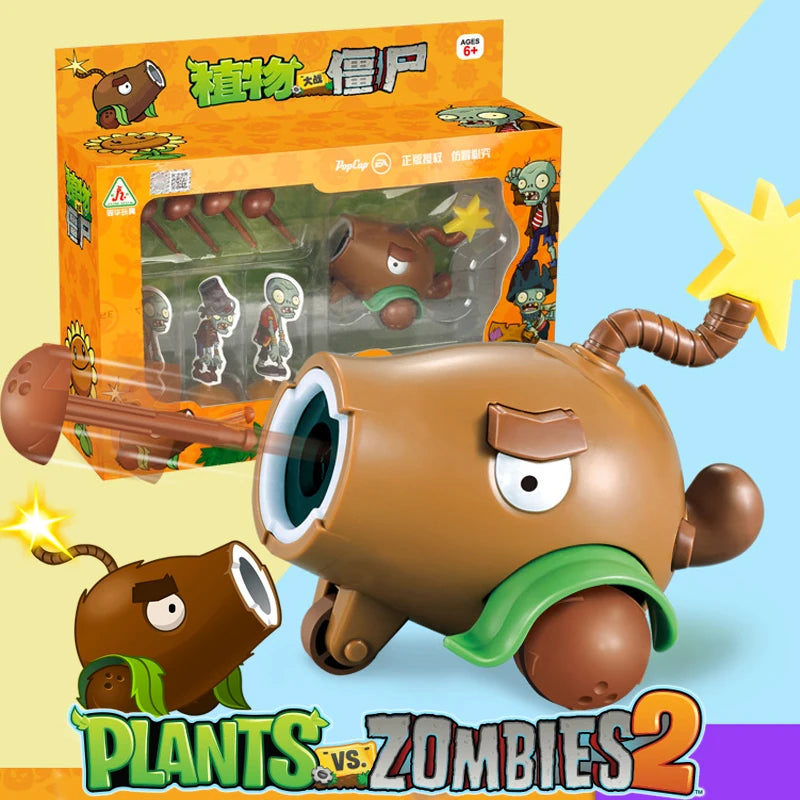 New Plants Vs Zombies 2 Coconut Cannon Toy Set Pull Back Car Action Figures Battle Game Model Game Character Kid Toys Boy Gift
