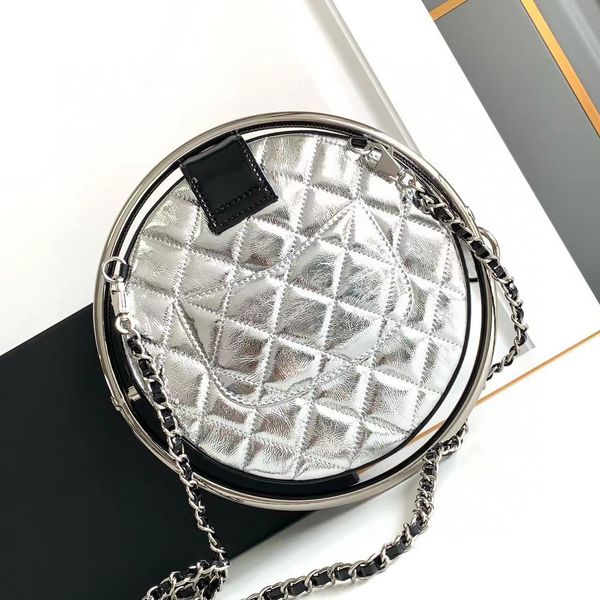 12A All-New Mirror Quality Quilted Bag Designer Purse Shoulder Bag 22cm Small Silver Purse Women Handbag Genuine Leather Crossbody Chain Bag