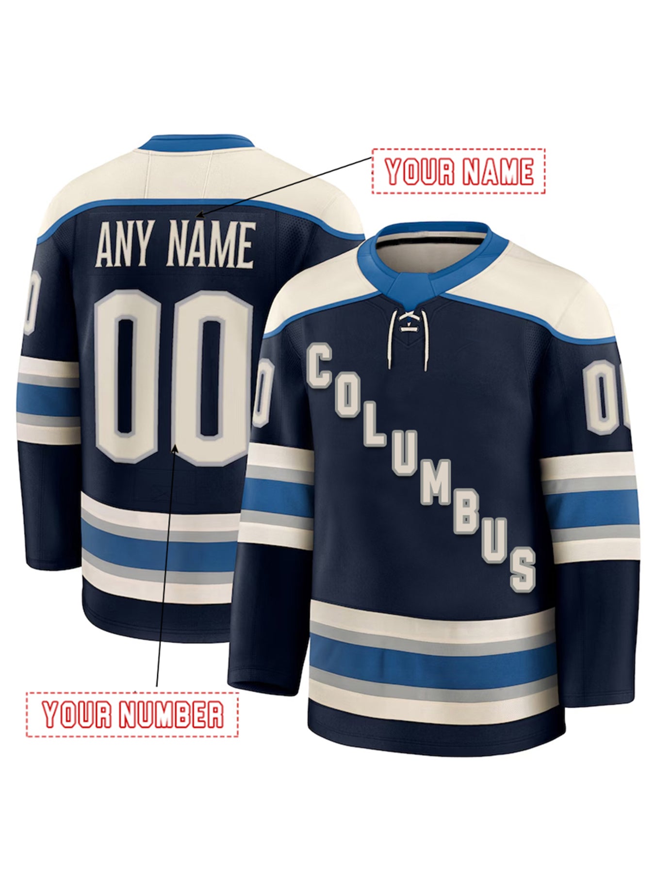 Gaudreau Custom Mens-Youth Ice Hockey Jeresys Werenski Marchenko Fantilli Johnson Jeffer Stitched Any Name Any Number 2025 Winter Classic Jersey