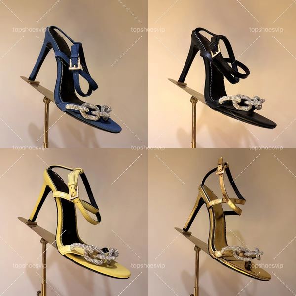 heels designer sandals women famous fashion rhinestone Pumps temperament elegant dress shoes summer high heel sandals top quality EU25-42