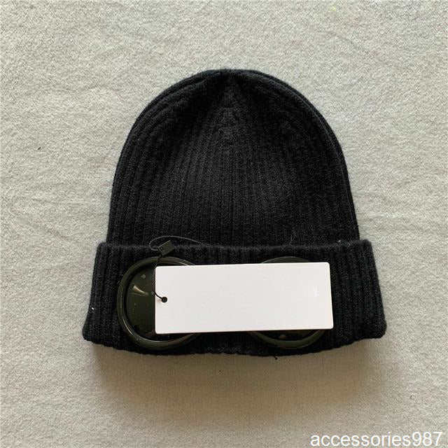 Beanie-Skull Caps Beanies Winter Glasses Hat Men CP Ribbed Knit Lens Beanie Hip Hop Knitted Hats cp caps