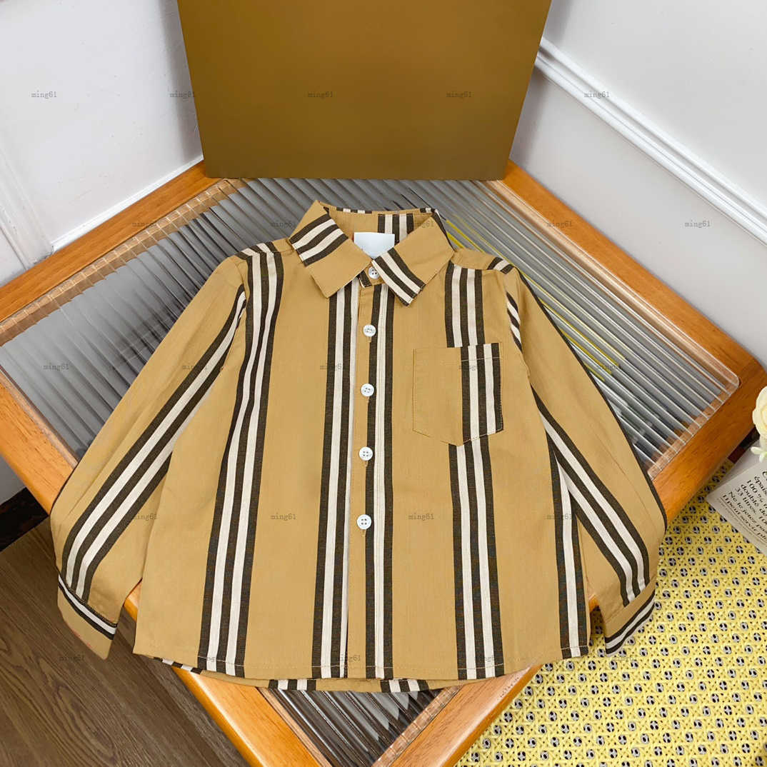 Brand baby shirt high quality child Short-sleeved shirt kids designer clothes Multicolor vertical print girls boys Blouses