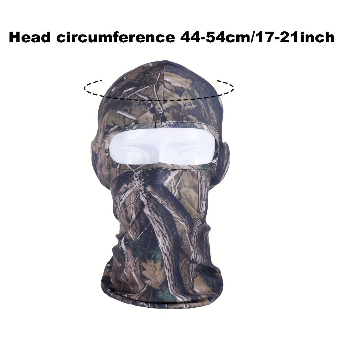 TEMU 1pc Balaclava - Fit, Breathable Polyester Tactical Face Mask With Realistic Tree Branch Design For Hiking, Cycling &