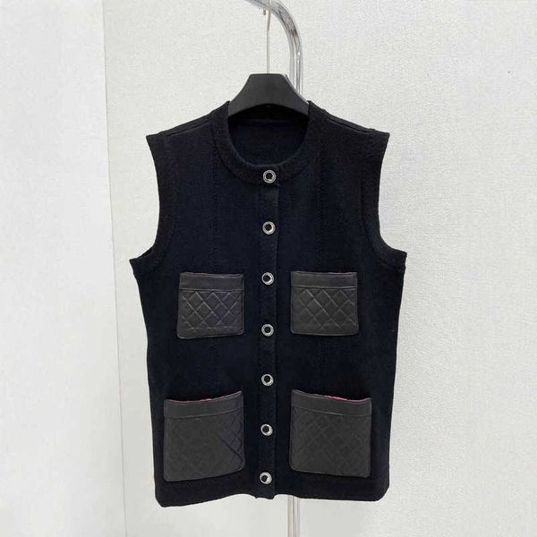 Women&#039;s Tanks & Camis designer brand 2024 Spring and Autumn New Sleeveless Knitted Tank Top Slimming c Home High End Round Neck Light L