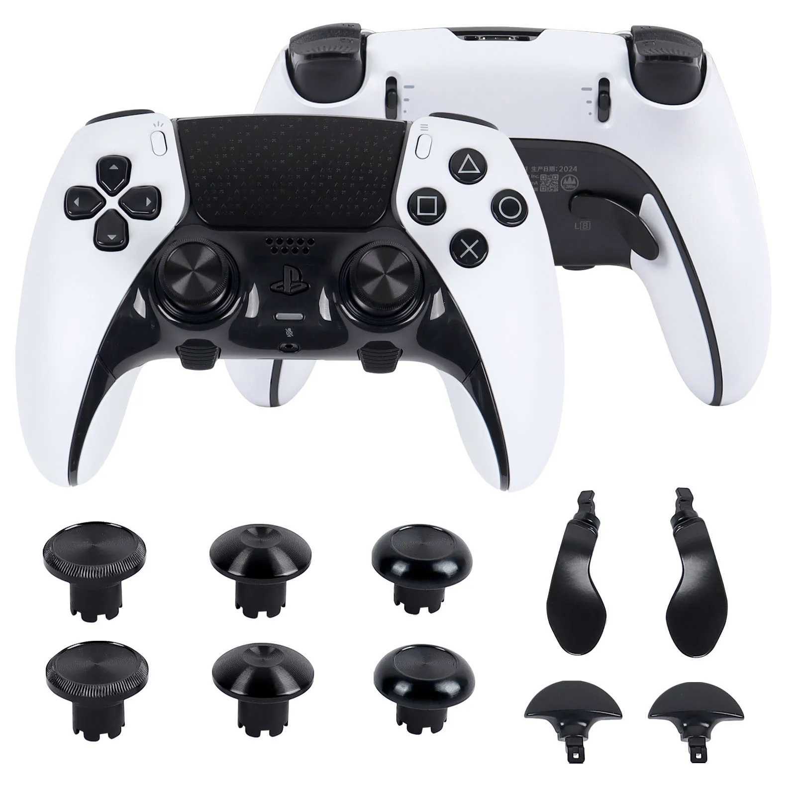 Game Controllers Joysticks Metal Joystick Ca + Trigger Paddles Back Keys for 5 Edge Gamepad Repair Replacement Games Controller Accessories Kit H241
