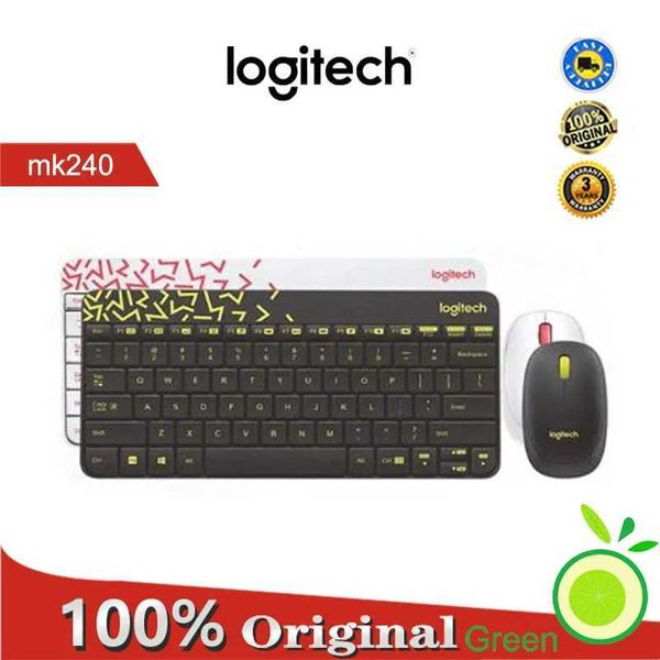 MK240 Nano Wireless Keyboard and Mouse Combo Compact keyboard contoured mouse for laptop desktop pc gaming X250203