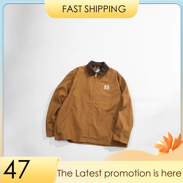Fashion Mens Carhartly Jacket Classic Man Luxury Carharttjacket Letters Embroidery Stitching Coats Baseball Streetwear Outerwear Work Clothe