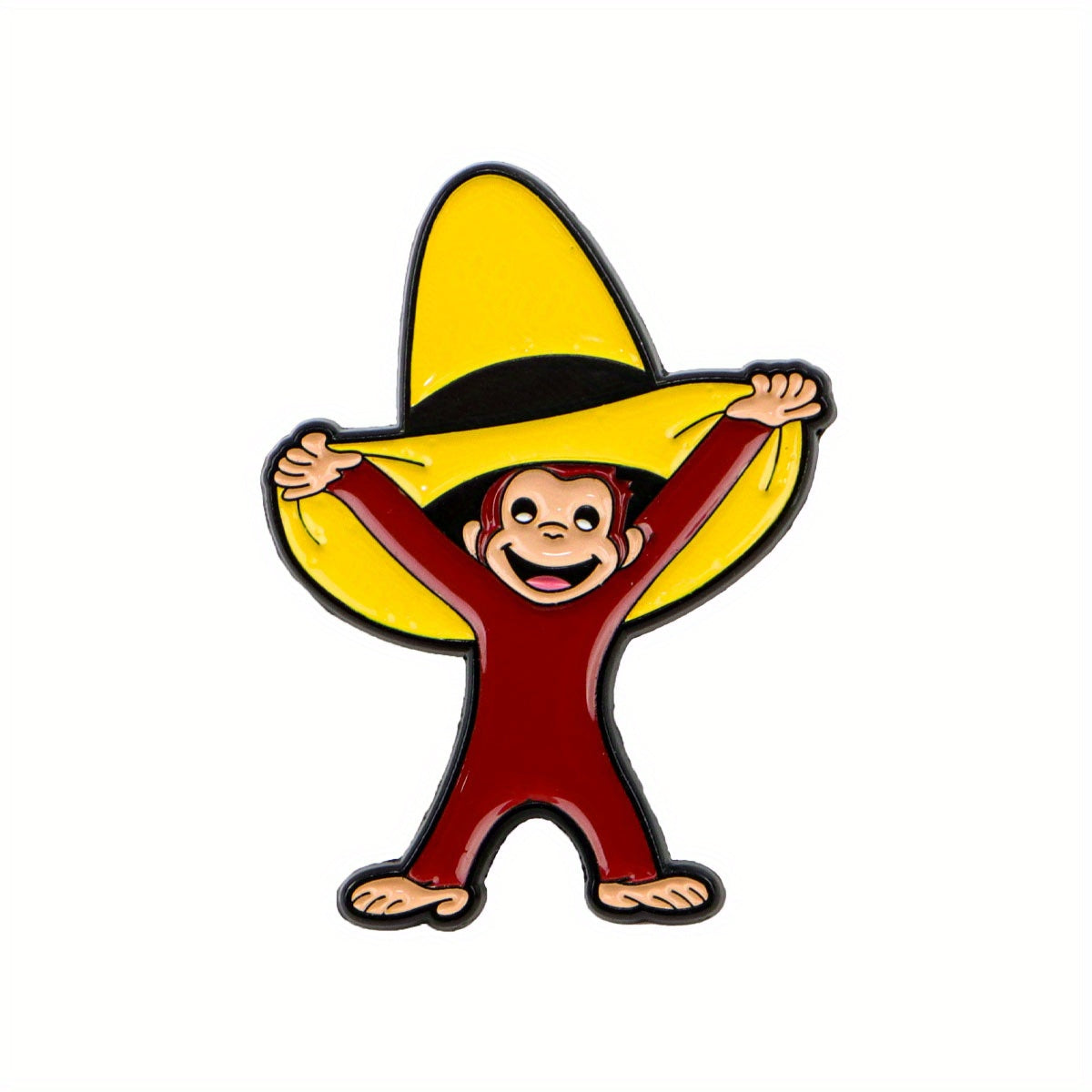 TEMU Alloy Enamel Monkey Brooch Pin With And - Fun Accessory For Backpacks, Clothing,