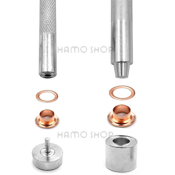 50set Silver Colors Metal Eyelet Grommets With Eyelet Punch Die Tool Set For DIY Leathercraft Clothing Accessories Shoes Belt