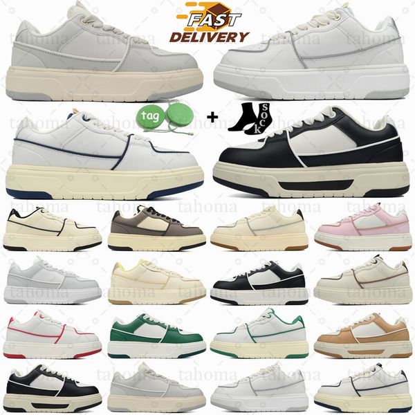 Designer Running Shoes Feller grossa New York Low Old Sneakers grossa de couro grossa homem homem sapato branco verde preto cinza bege tênis