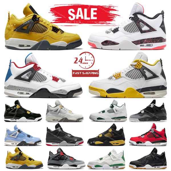 Men Casual 4 Shoes Designer Black Cat 4 Basketball Shoes Red Thunder Cement Seafoam Military Bred Frozen Moments Skateboarding Sta Sk8 4s Sp