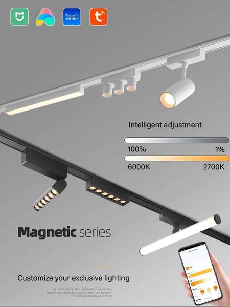 Modern Ultra-thin Magnetic Track Lights Surface Mounted Ceiling Rail Spotlight 6mm Track System Without Main Lighting SeriesCL240730